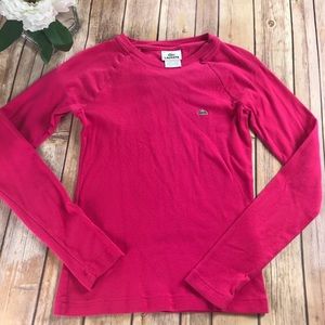 Lacoste Pink Long Sleeve Tee Small
